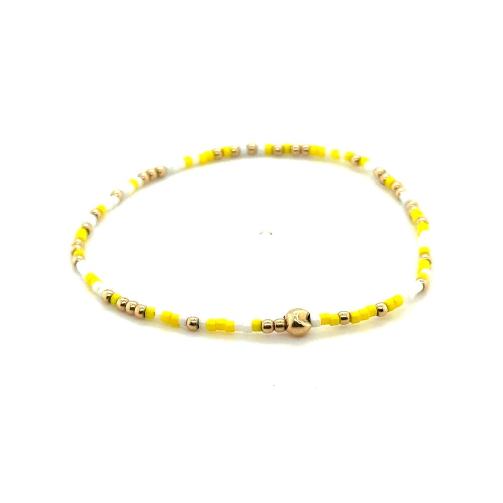 Enewton Hope Unwritten Seed Bead Bracelet Yellow White Gold Filled Stretch